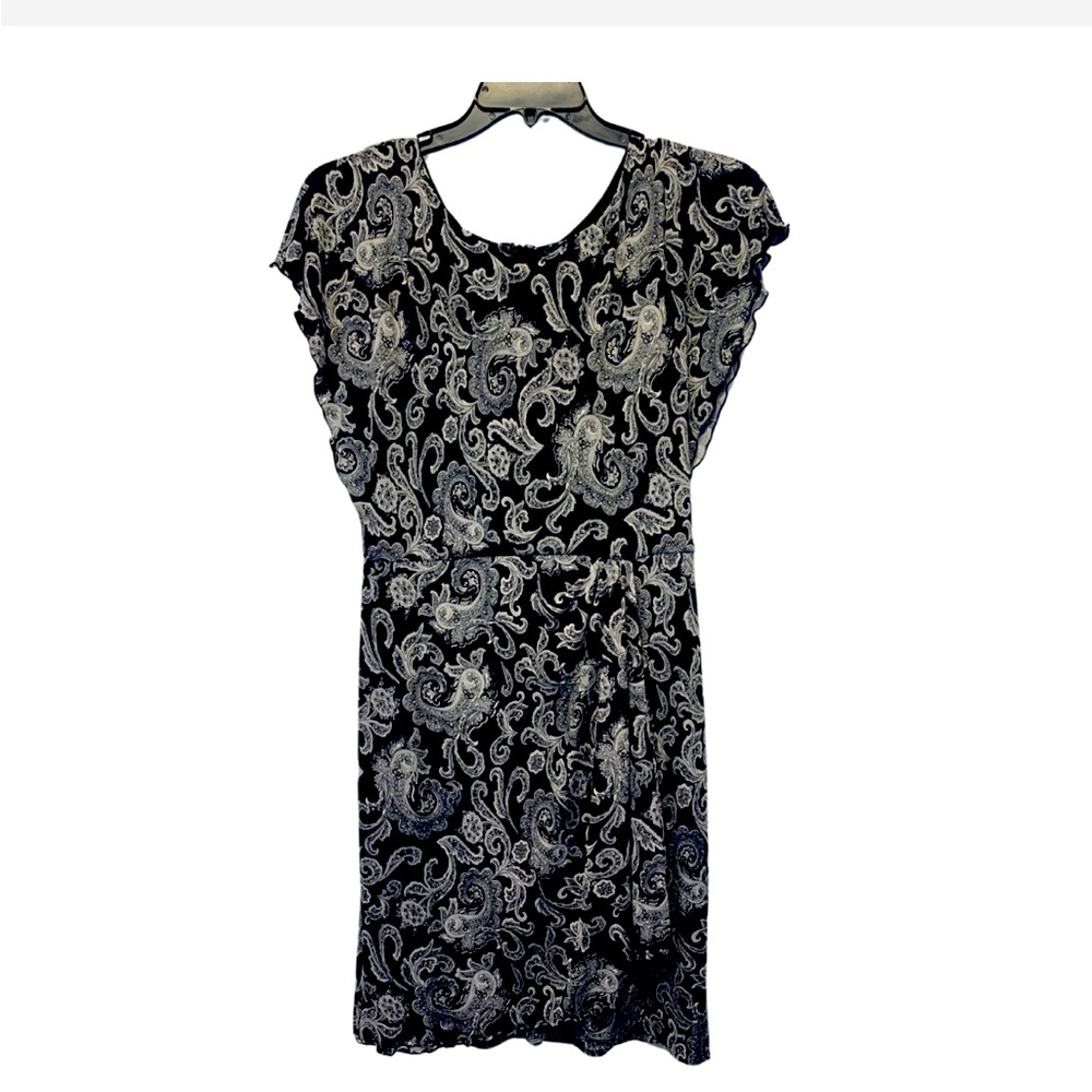 White House Black Market Paisley Dress with Zipper Back